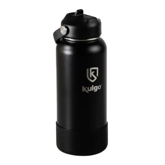 1L Stainless Steel Flask Straw Cap