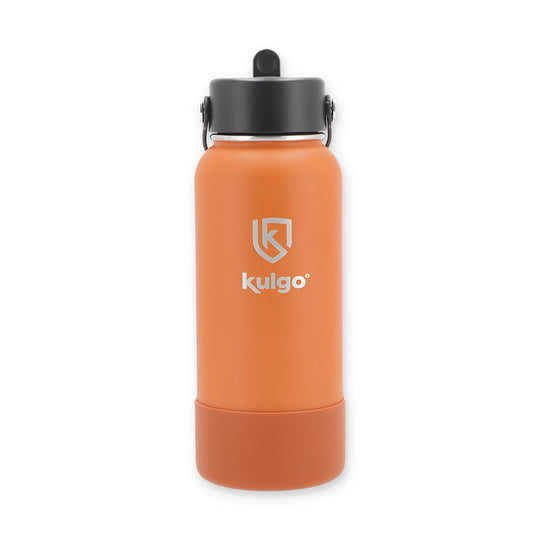 1L Stainless Steel Flask Straw Cap