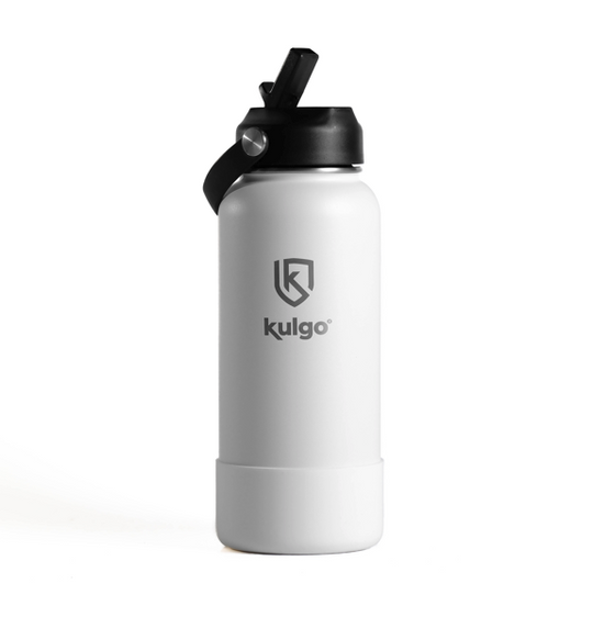 1L Stainless Steel Flask Straw Cap